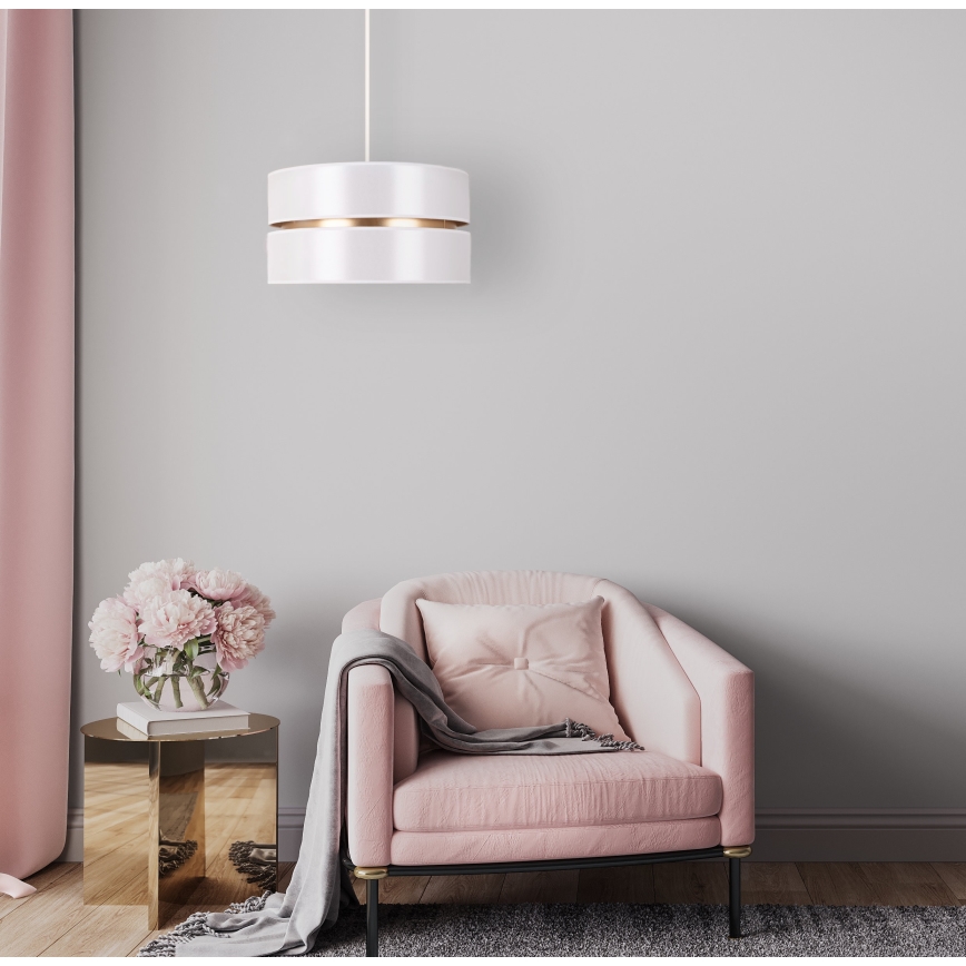 Duolla - Hanglamp aan een koord DUO 1xE27/15W/230V diameter 40 cm wit/goud