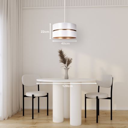 Duolla - Hanglamp aan een koord DUO 1xE27/15W/230V diameter 40 cm wit/goud