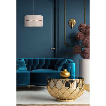 Duolla - Hanglamp aan een koord DUO 1xE27/15W/230V diameter 40 cm wit/goud