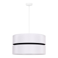 Duolla - Hanglamp aan een koord DUO 1xE27/15W/230V diameter 40 cm wit/zwart