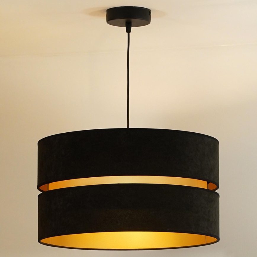 Duolla - Hanglamp aan een koord DUO 1xE27/15W/230V diameter 40 cm zwart/goud