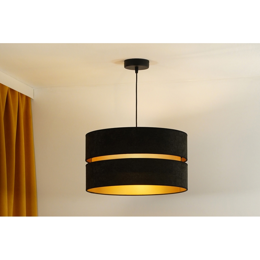 Duolla - Hanglamp aan een koord DUO 1xE27/15W/230V diameter 40 cm zwart/goud