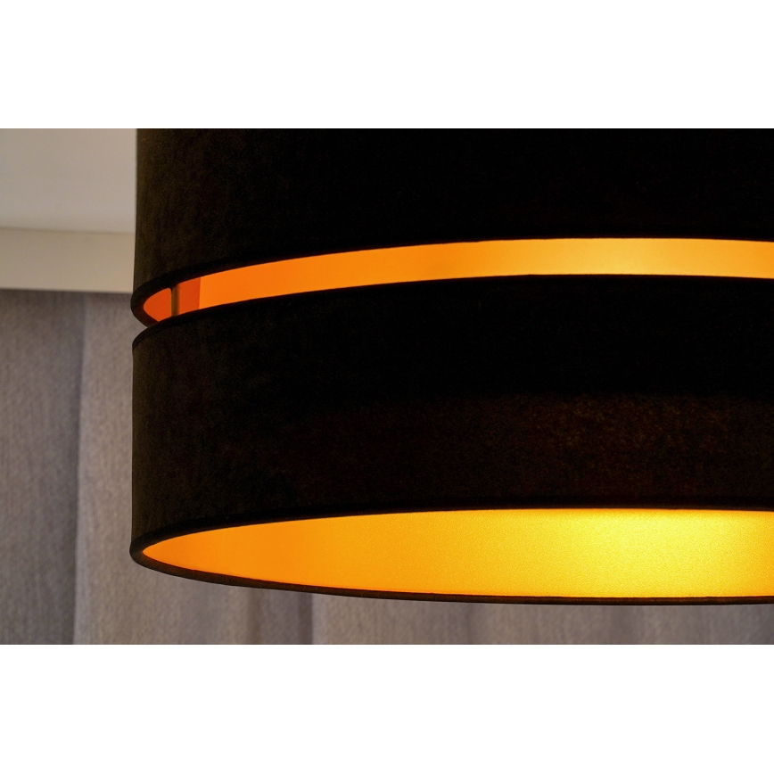 Duolla - Hanglamp aan een koord DUO 1xE27/15W/230V diameter 40 cm zwart/goud