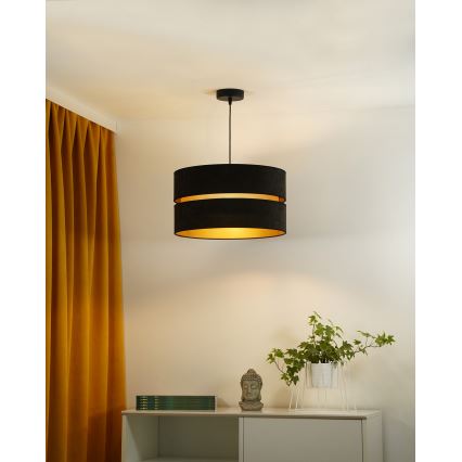 Duolla - Hanglamp aan een koord DUO 1xE27/15W/230V diameter 40 cm zwart/goud