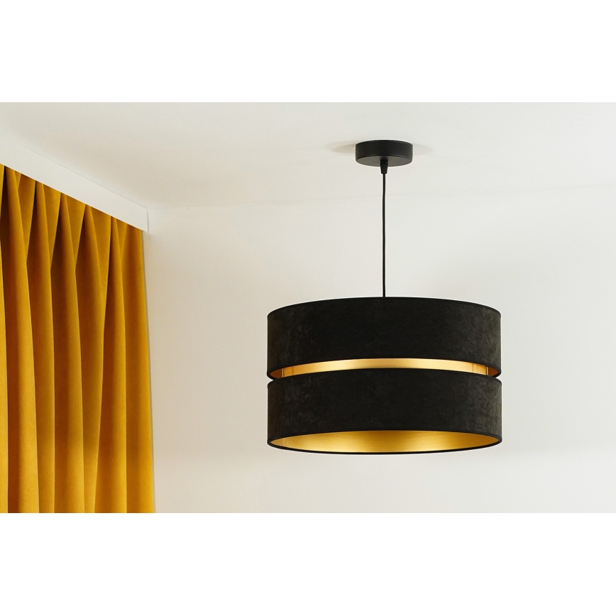 Duolla - Hanglamp aan een koord DUO 1xE27/15W/230V diameter 40 cm zwart/goud