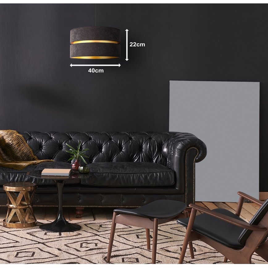 Duolla - Hanglamp aan een koord DUO 1xE27/15W/230V diameter 40 cm zwart/goud