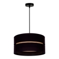 Duolla - Hanglamp aan een koord DUO 1xE27/15W/230V diameter 40 cm zwart/rotan