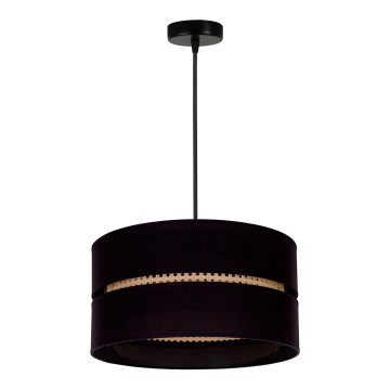 Duolla - Hanglamp aan een koord DUO 1xE27/15W/230V diameter 40 cm zwart/rotan