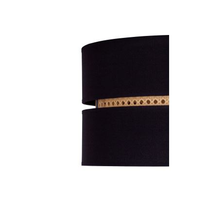 Duolla - Hanglamp aan een koord DUO 1xE27/15W/230V diameter 40 cm zwart/rotan