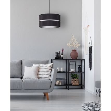 Duolla - Hanglamp aan een koord DUO 1xE27/15W/230V diameter 40 cm zwart/wit