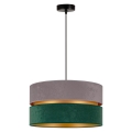 Duolla - Hanglamp aan een koord DUO 1xE27/15W/230V grijs/groen/gouden