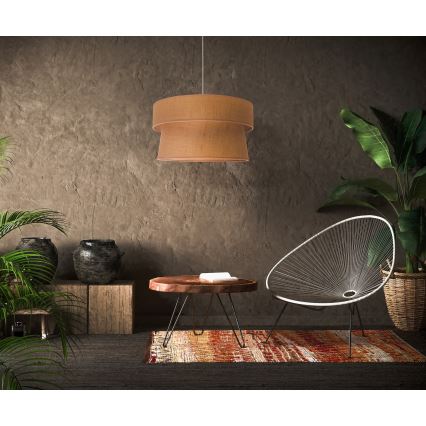 Duolla - Hanglamp aan een koord ETNIC 1xE27/40W/230V diameter 45 cm beige