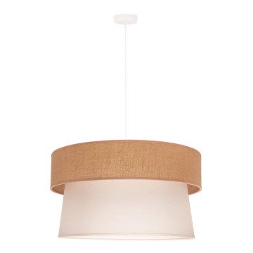 Duolla - Hanglamp aan een koord ETNIC 1xE27/40W/230V diameter 45 cm crème/beige