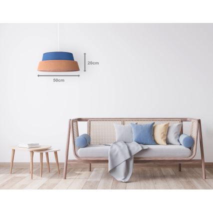 Duolla - Hanglamp aan een koord GALAXY 1xE27/40W/230V diameter 50 cm blauw