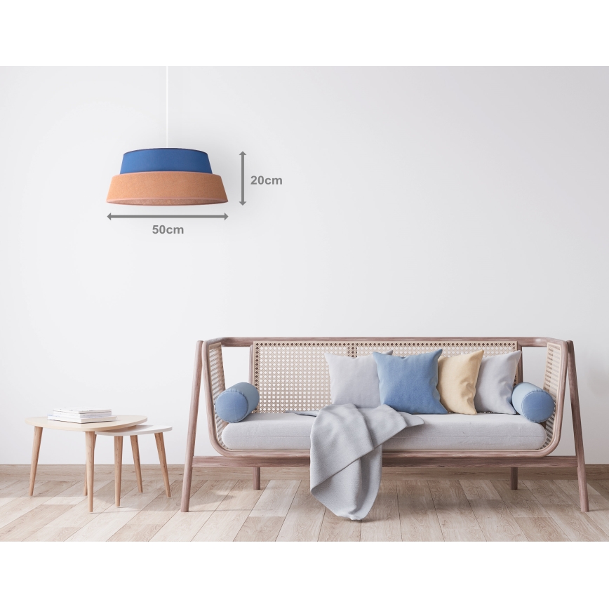 Duolla - Hanglamp aan een koord GALAXY 1xE27/40W/230V diameter 50 cm blauw