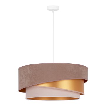 Duolla - Hanglamp aan een koord KOBO 1xE27/15W/230V bruin/goud/crème