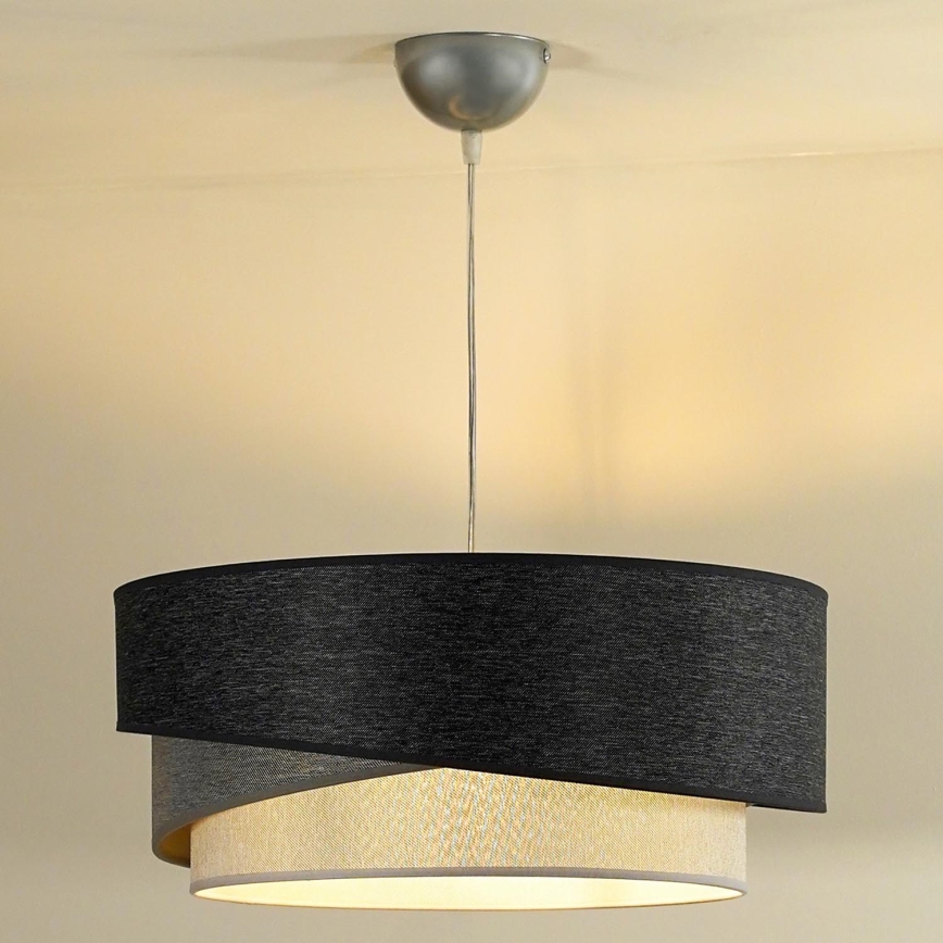 Duolla - Hanglamp aan een koord KOBO 1xE27/15W/230V diameter 45 cm antraciet/grijs/wit