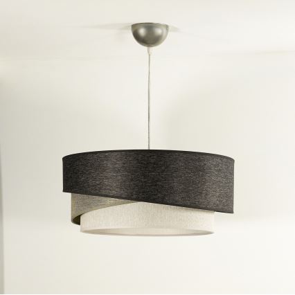 Duolla - Hanglamp aan een koord KOBO 1xE27/15W/230V diameter 45 cm antraciet/grijs/wit