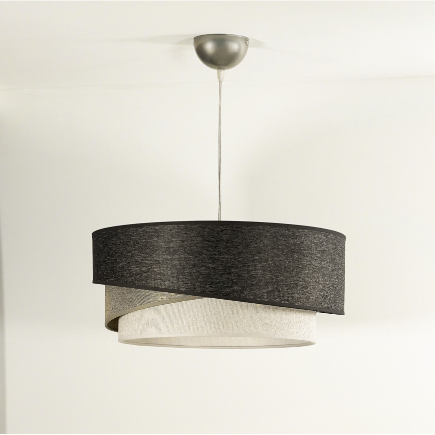 Duolla - Hanglamp aan een koord KOBO 1xE27/15W/230V diameter 45 cm antraciet/grijs/wit