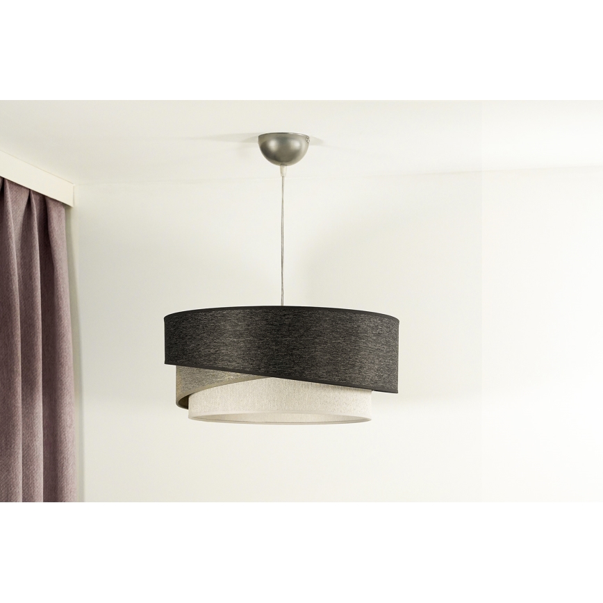 Duolla - Hanglamp aan een koord KOBO 1xE27/15W/230V diameter 45 cm antraciet/grijs/wit