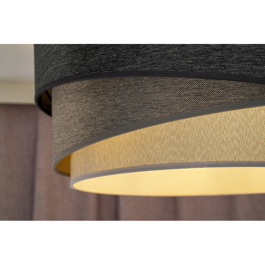Duolla - Hanglamp aan een koord KOBO 1xE27/15W/230V diameter 45 cm antraciet/grijs/wit