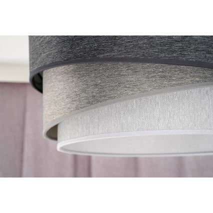 Duolla - Hanglamp aan een koord KOBO 1xE27/15W/230V diameter 45 cm antraciet/grijs/wit