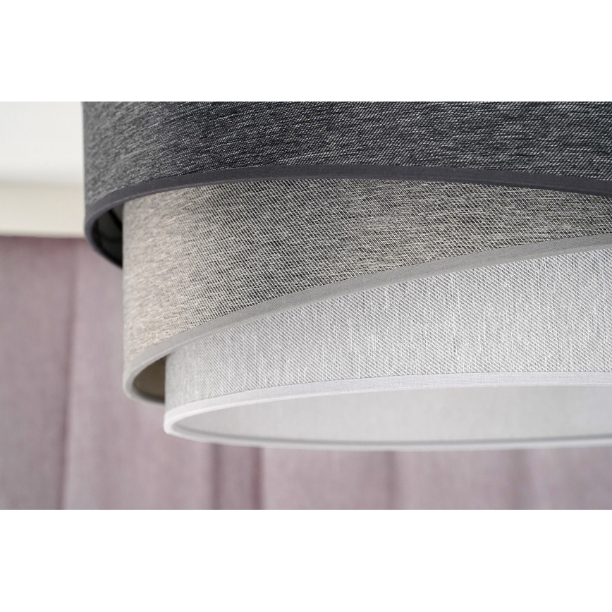 Duolla - Hanglamp aan een koord KOBO 1xE27/15W/230V diameter 45 cm antraciet/grijs/wit