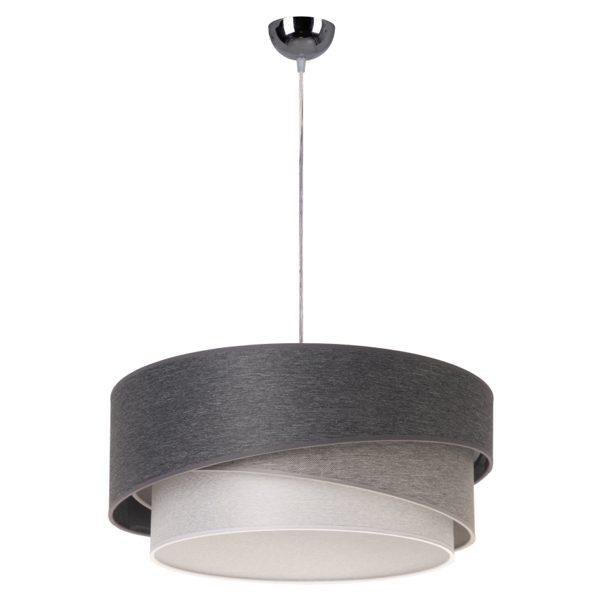 Duolla - Hanglamp aan een koord KOBO 1xE27/15W/230V diameter 45 cm antraciet/grijs/wit