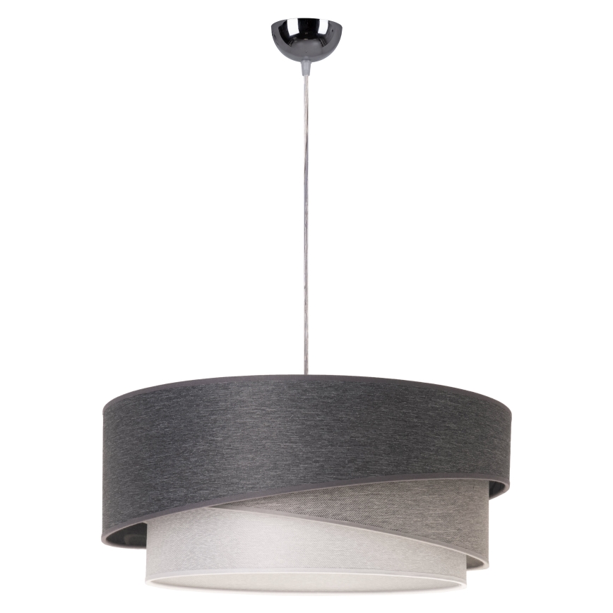 Duolla - Hanglamp aan een koord KOBO 1xE27/15W/230V diameter 45 cm antraciet/grijs/wit