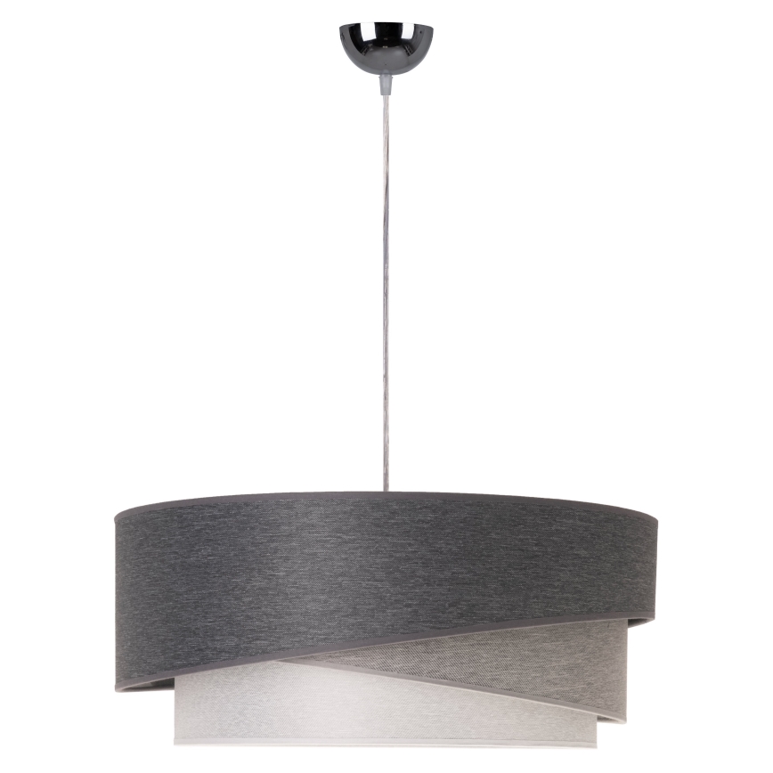 Duolla - Hanglamp aan een koord KOBO 1xE27/15W/230V diameter 45 cm antraciet/grijs/wit