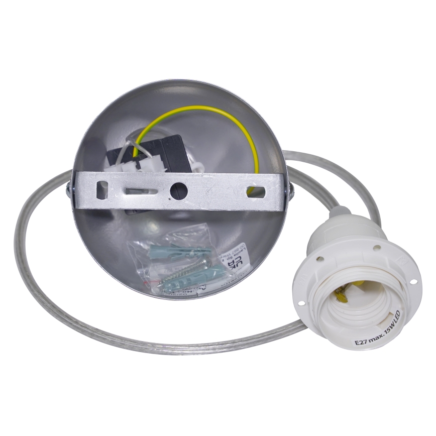Duolla - Hanglamp aan een koord KOBO 1xE27/15W/230V diameter 45 cm antraciet/grijs/wit