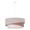 Duolla - Hanglamp aan een koord KOBO 1xE27/15W/230V diameter 45 cm beige/bruin/wit