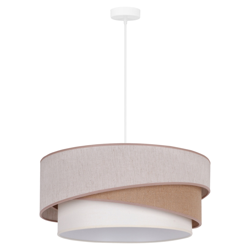Duolla - Hanglamp aan een koord KOBO 1xE27/15W/230V diameter 45 cm beige/bruin/wit