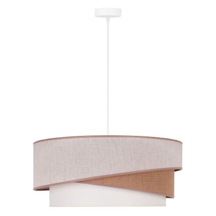 Duolla - Hanglamp aan een koord KOBO 1xE27/15W/230V diameter 45 cm beige/bruin/wit