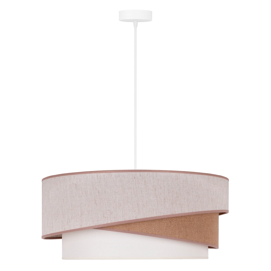 Duolla - Hanglamp aan een koord KOBO 1xE27/15W/230V diameter 45 cm beige/bruin/wit