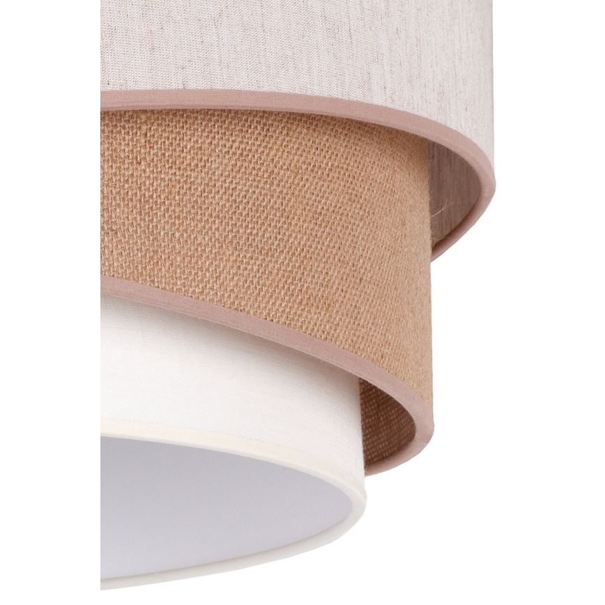 Duolla - Hanglamp aan een koord KOBO 1xE27/15W/230V diameter 45 cm beige/bruin/wit