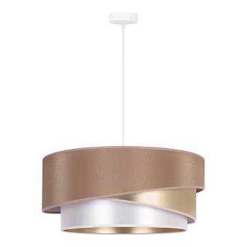Duolla - Hanglamp aan een koord KOBO 1xE27/15W/230V diameter 45 cm beige/goud/wit