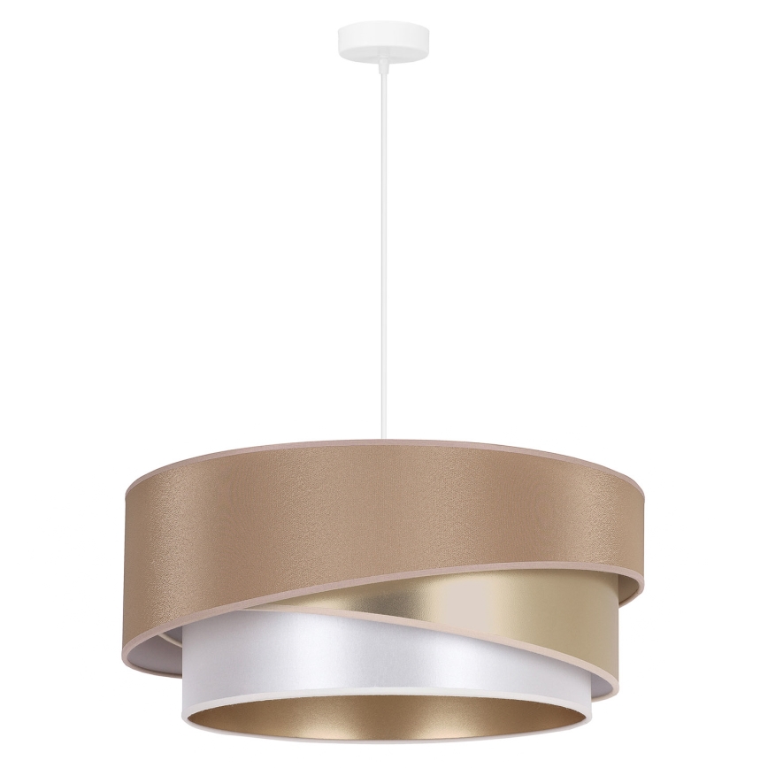 Duolla - Hanglamp aan een koord KOBO 1xE27/15W/230V diameter 45 cm beige/goud/wit