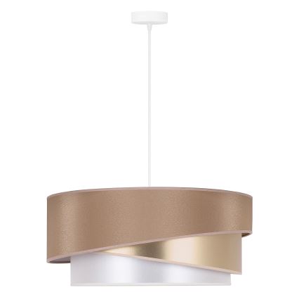 Duolla - Hanglamp aan een koord KOBO 1xE27/15W/230V diameter 45 cm beige/goud/wit
