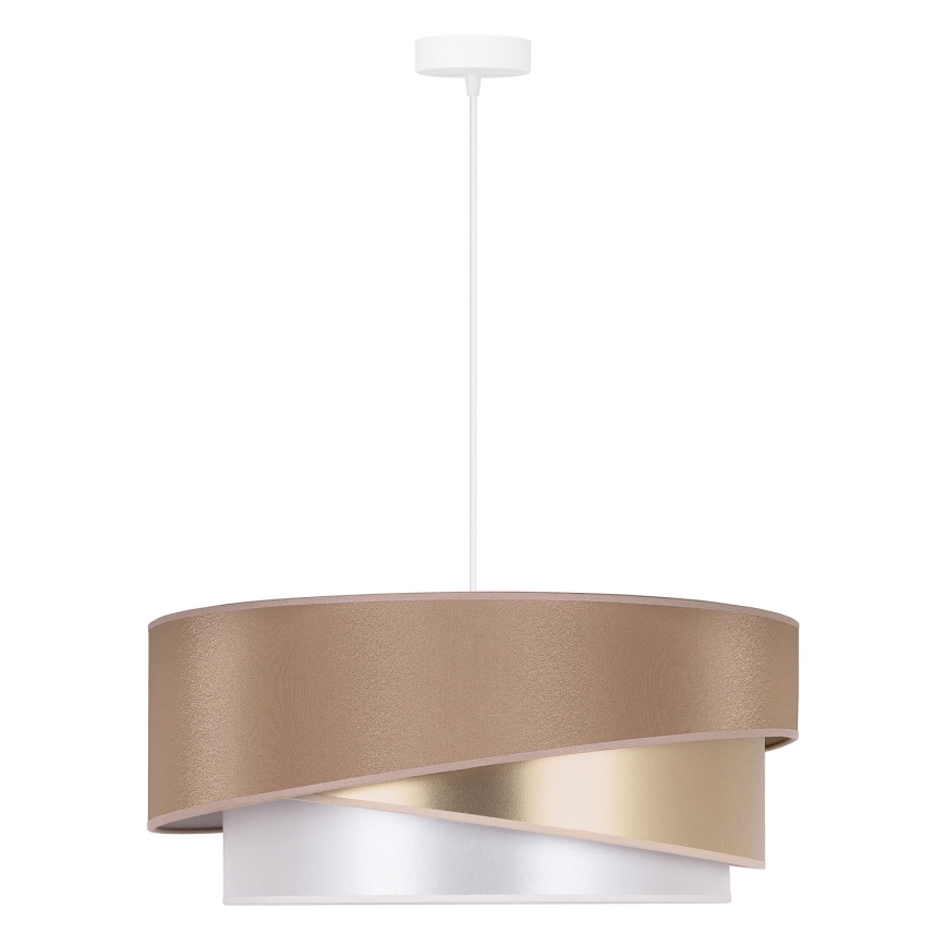 Duolla - Hanglamp aan een koord KOBO 1xE27/15W/230V diameter 45 cm beige/goud/wit