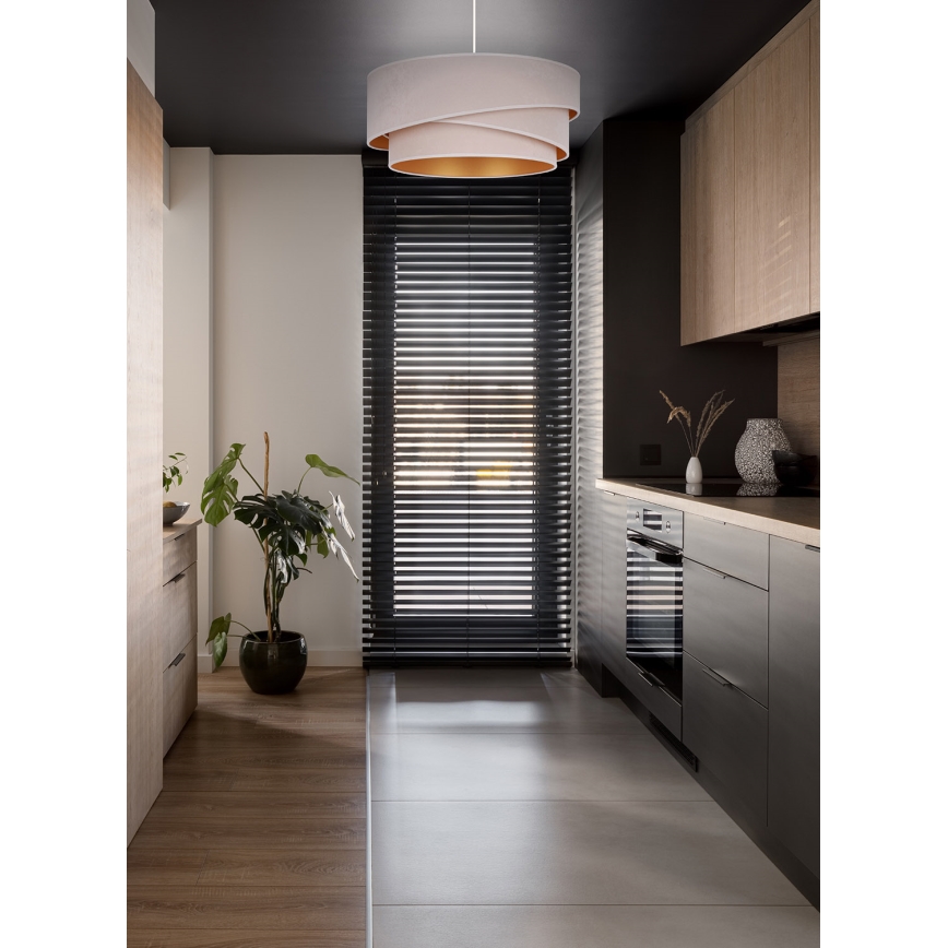 Duolla - Hanglamp aan een koord KOBO 1xE27/15W/230V diameter 45 cm crème/goud