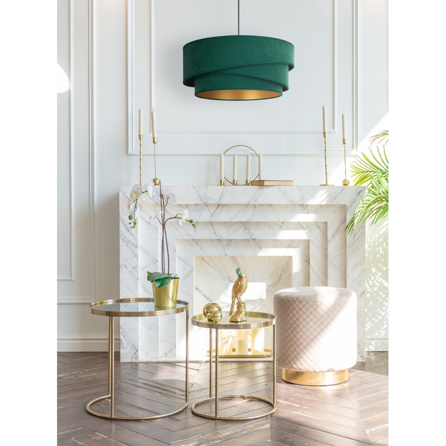 Duolla - Hanglamp aan een koord KOBO 1xE27/15W/230V diameter 45 cm groen/goud