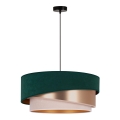 Duolla - Hanglamp aan een koord KOBO 1xE27/15W/230V diameter 45 cm groen/rose goud/crème