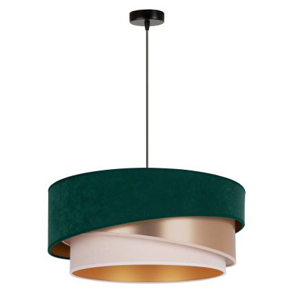 Duolla - Hanglamp aan een koord KOBO 1xE27/15W/230V diameter 45 cm groen/rose goud/crème