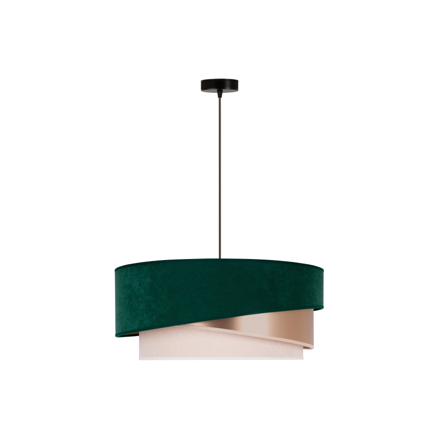 Duolla - Hanglamp aan een koord KOBO 1xE27/15W/230V diameter 45 cm groen/rose goud/crème