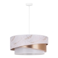 Duolla - Hanglamp aan een koord KOBO 1xE27/15W/230V diameter 45 cm wit/rose goud