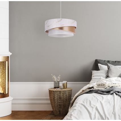Duolla - Hanglamp aan een koord KOBO 1xE27/15W/230V diameter 45 cm wit/rose goud