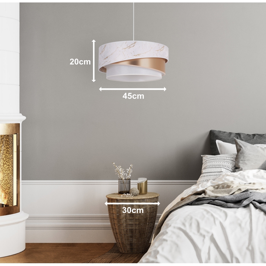 Duolla - Hanglamp aan een koord KOBO 1xE27/15W/230V diameter 45 cm wit/rose goud