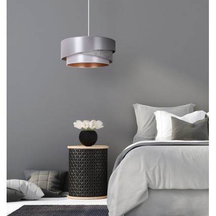 Duolla - Hanglamp aan een koord KOBO 1xE27/15W/230V diameter 45 cm zilver/goud