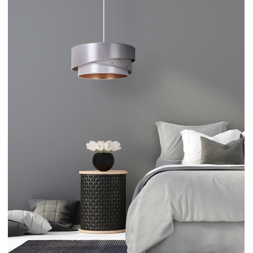 Duolla - Hanglamp aan een koord KOBO 1xE27/15W/230V diameter 45 cm zilver/goud